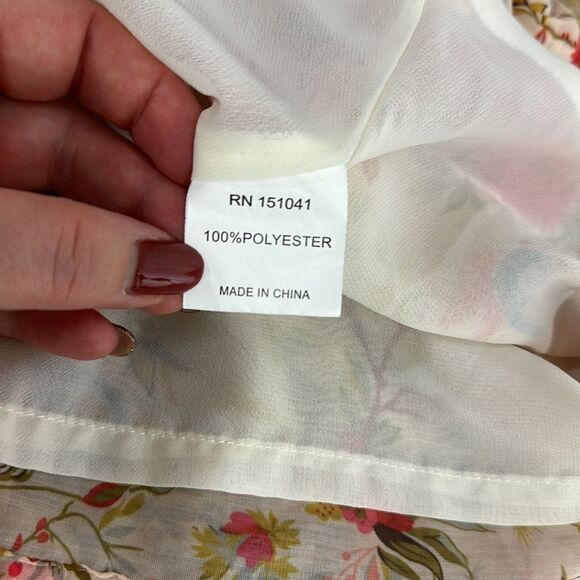 Few Moda New York Boho Floral Print Long Bell Sleeve Dress Size XS - Picture 7 of 12